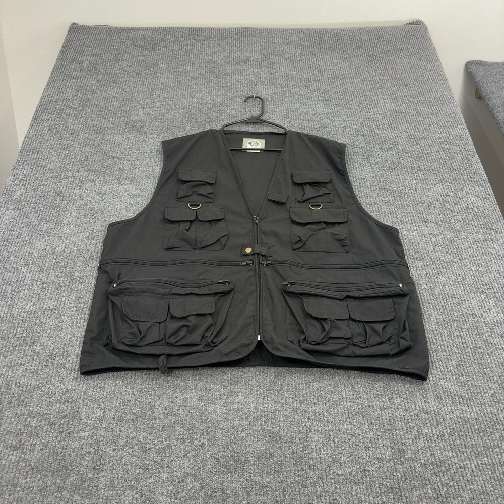 Uncle Milty Vest Mens 2XL Black Cotton Polyester Multi Pocket Tactical Utility